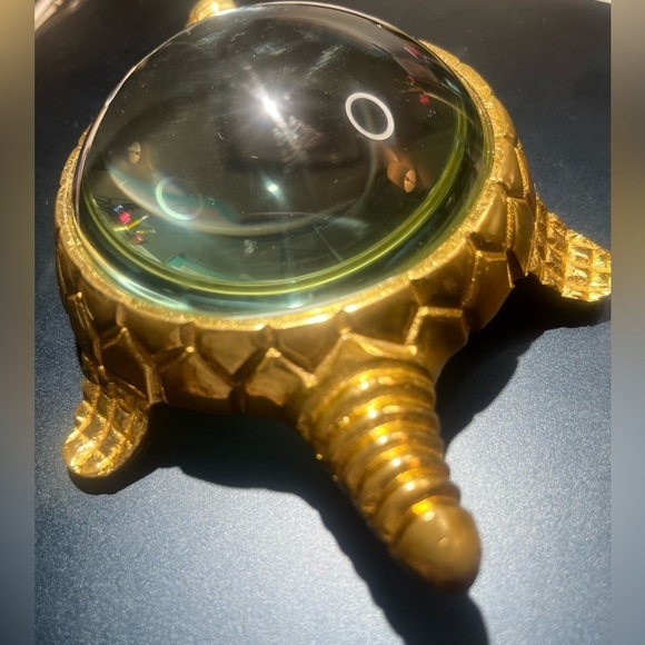 ORIGINAL LESELUPE KARTENGLAS- KARTENLUPE BRASS TURTLE BOOK MAGNIFIER - Picture 6 of 6